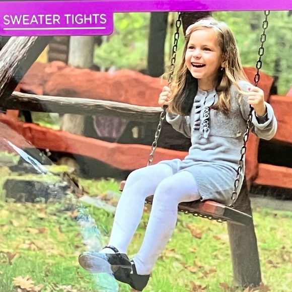 NWT Cuddl Duds Young Girls Lavender Purple Ribbed Sweater Tights, Small/Medium - Picture 11 of 12